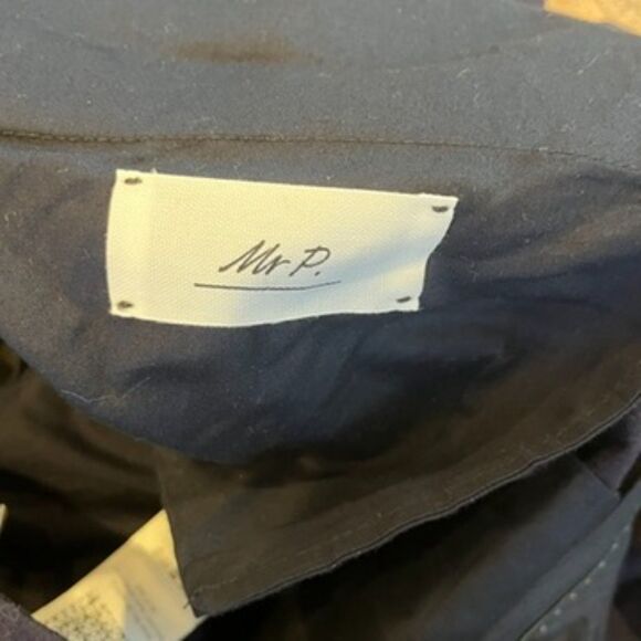 Mr. P Navy Blue Pleated Dress Pants Wool Made in Italy Size 34 x 30 Tapered - Picture 5 of 7
